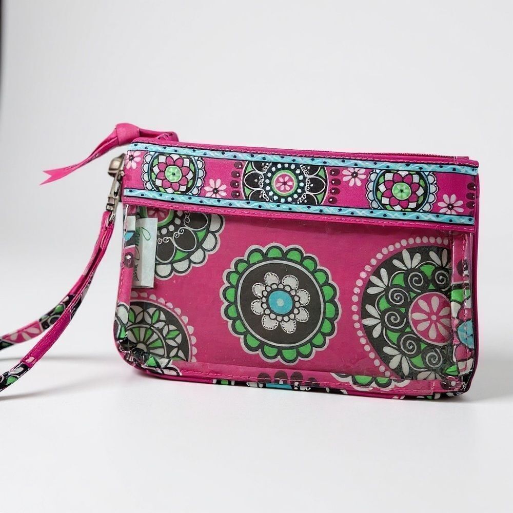 Vera Bradley Rare, Frills Vinyl, Clear-sided Pouch. - Cupcake Pink
